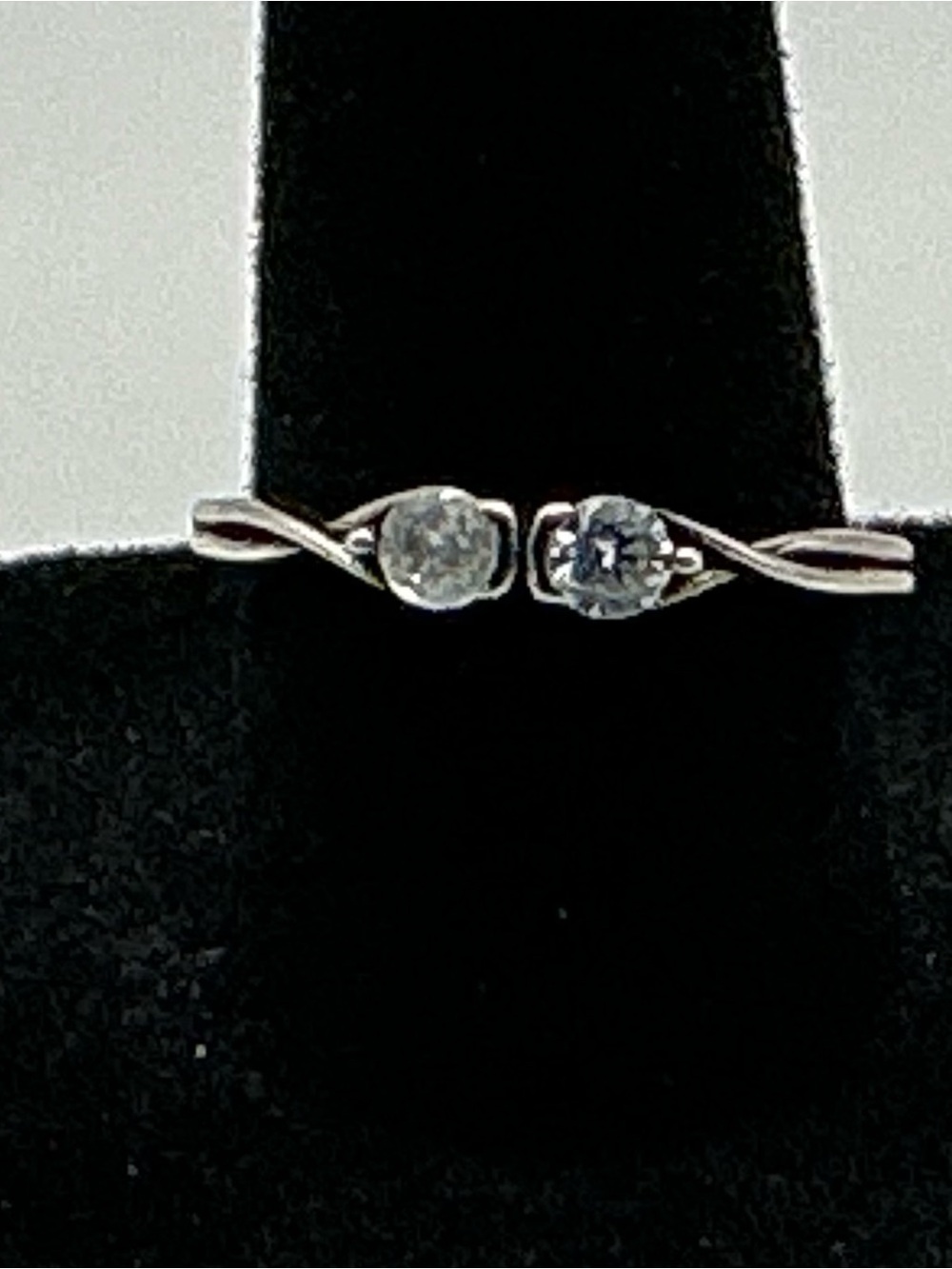 Pandora CZ Twist Solitaire Ring Size 7 Sterling Silver